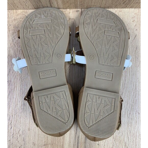 Michael Kors Toddler Girl Sandals Size 5 Brown Hook Loop Closure Casual Open Toe - Picture 5 of 16